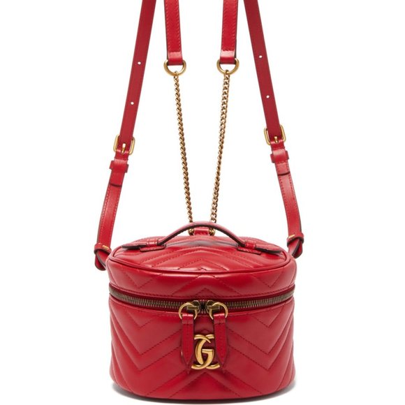 Gucci GG Marmont Matelasse Mini Backpack in Red - Picture 2 of 14